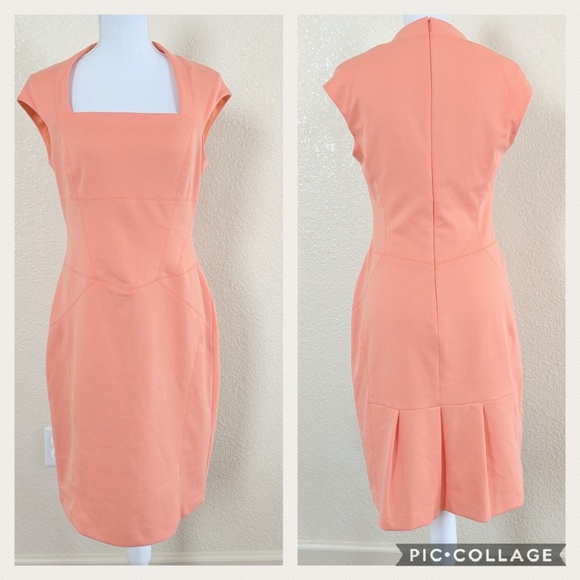 Maggy London Dresses & Skirts - Maggy London Coral Dress w Back Pleats, 10